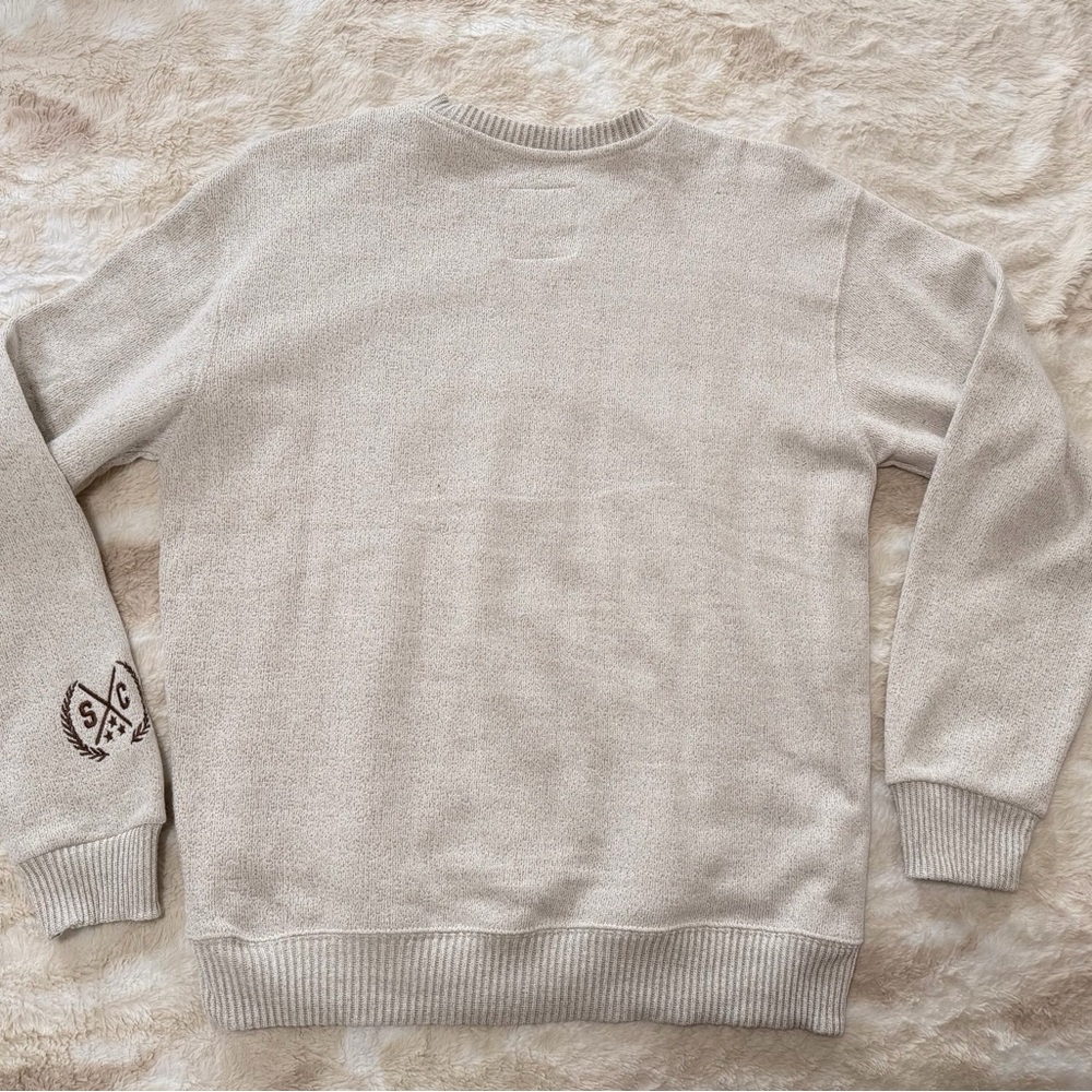 Myrtle Beach Beige and Brown Crewneck Sweatshirt - Picture 2 of 5